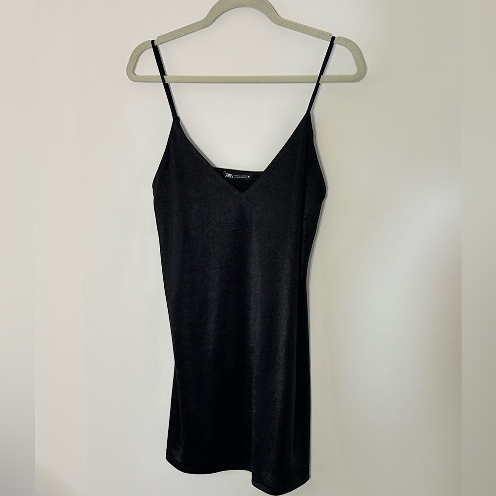 Zara Black Slip Dress Size Small